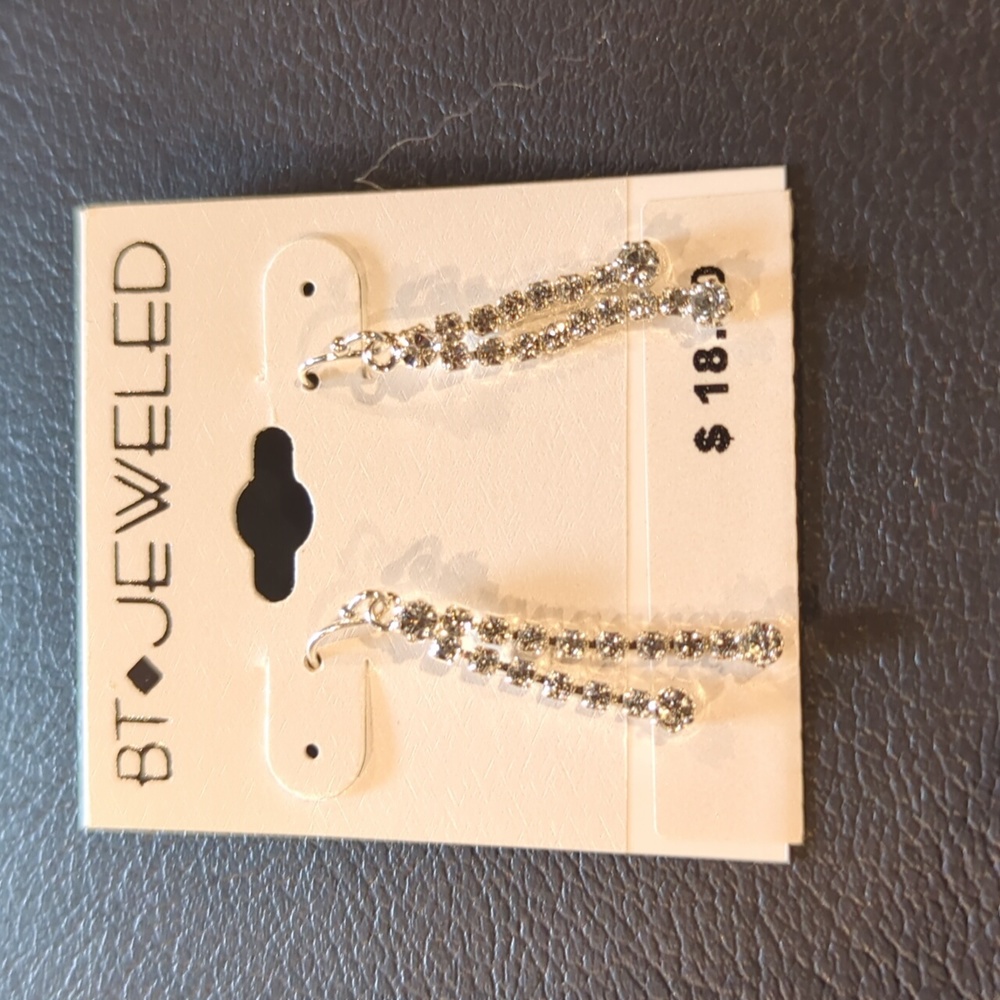 BT Jeweled Fashion Rhinestone Earrings NWT